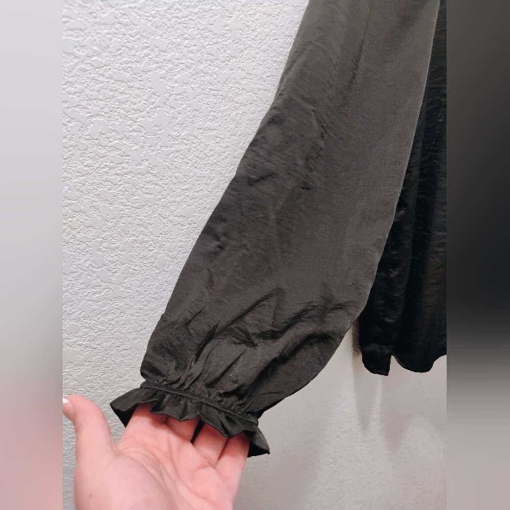 Black Ruffled Blouse - Picture 6 of 8